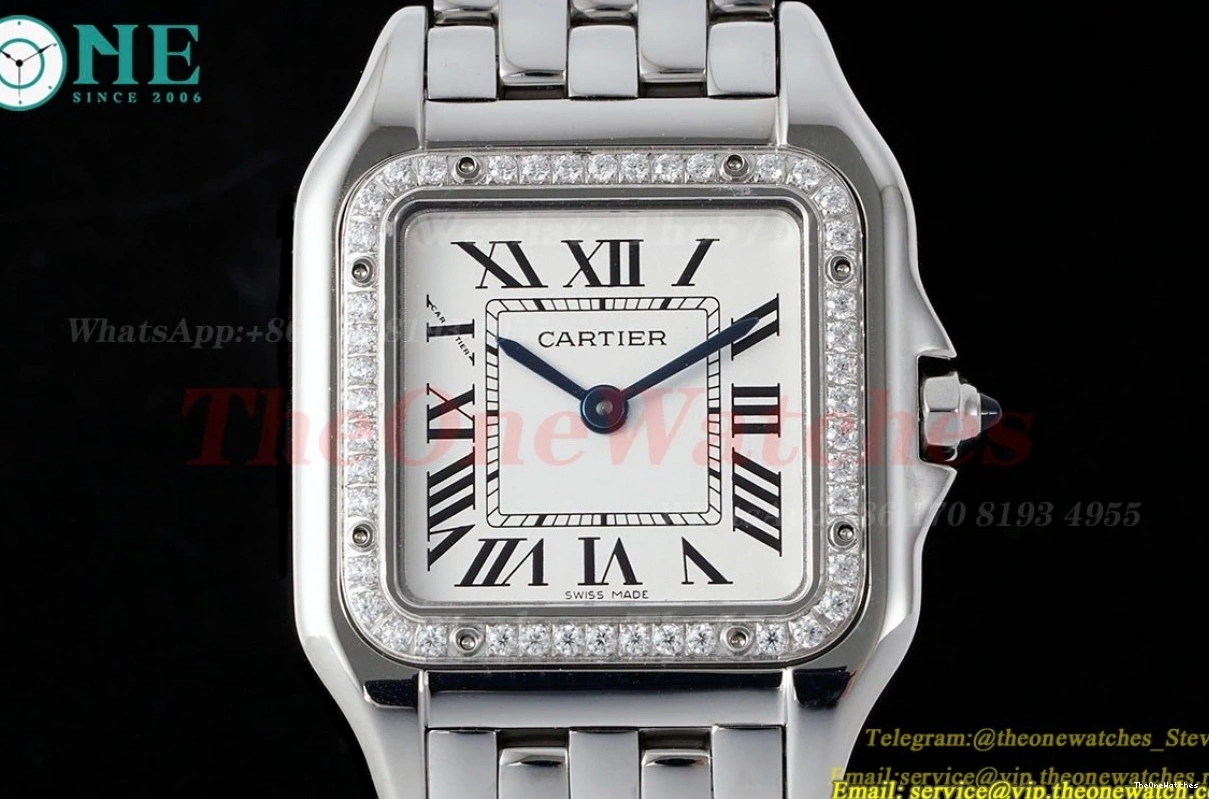 27mm SS AF White Dial Panthere SS De Secrete Ladies Quartz 0422